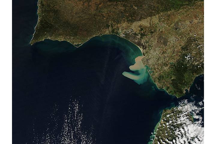 Sediment plume from the Guadalquivir River, Spain - selected child image