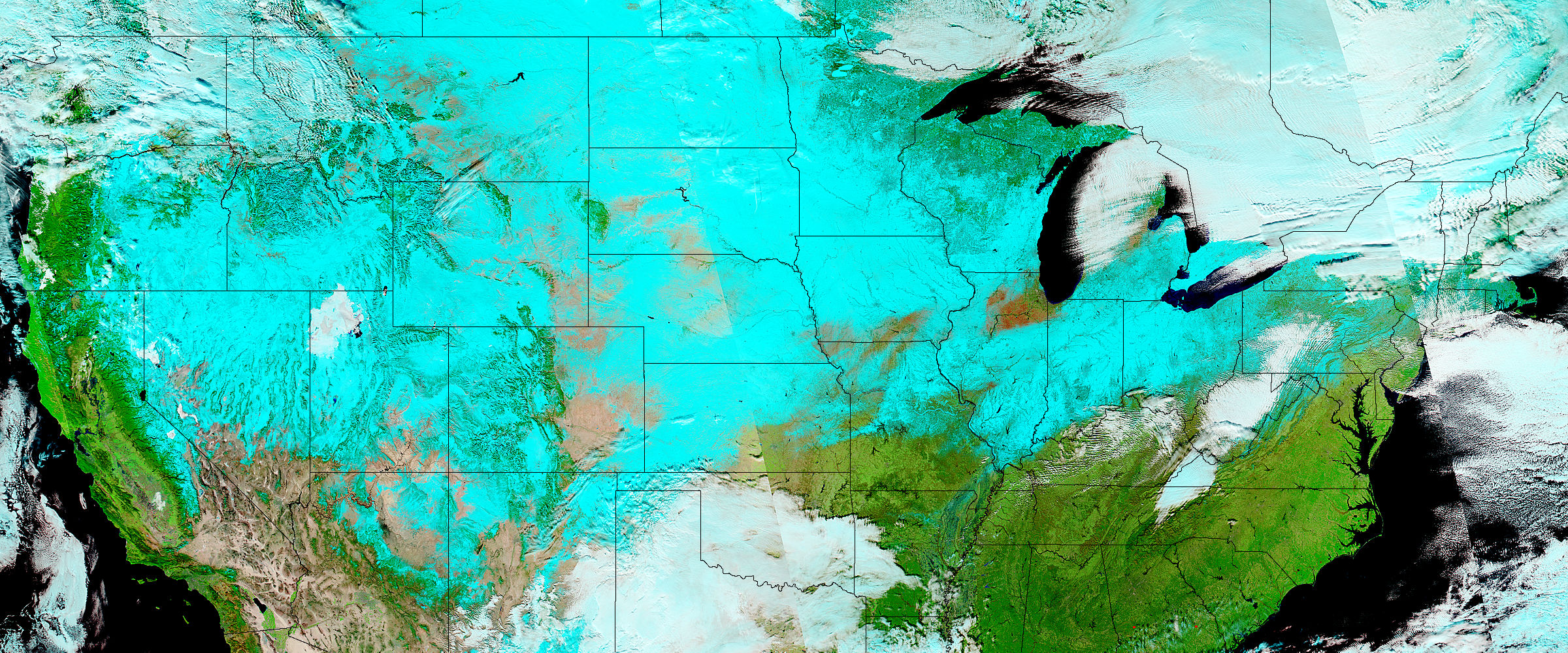 Snow across the United States (false color) - related image preview