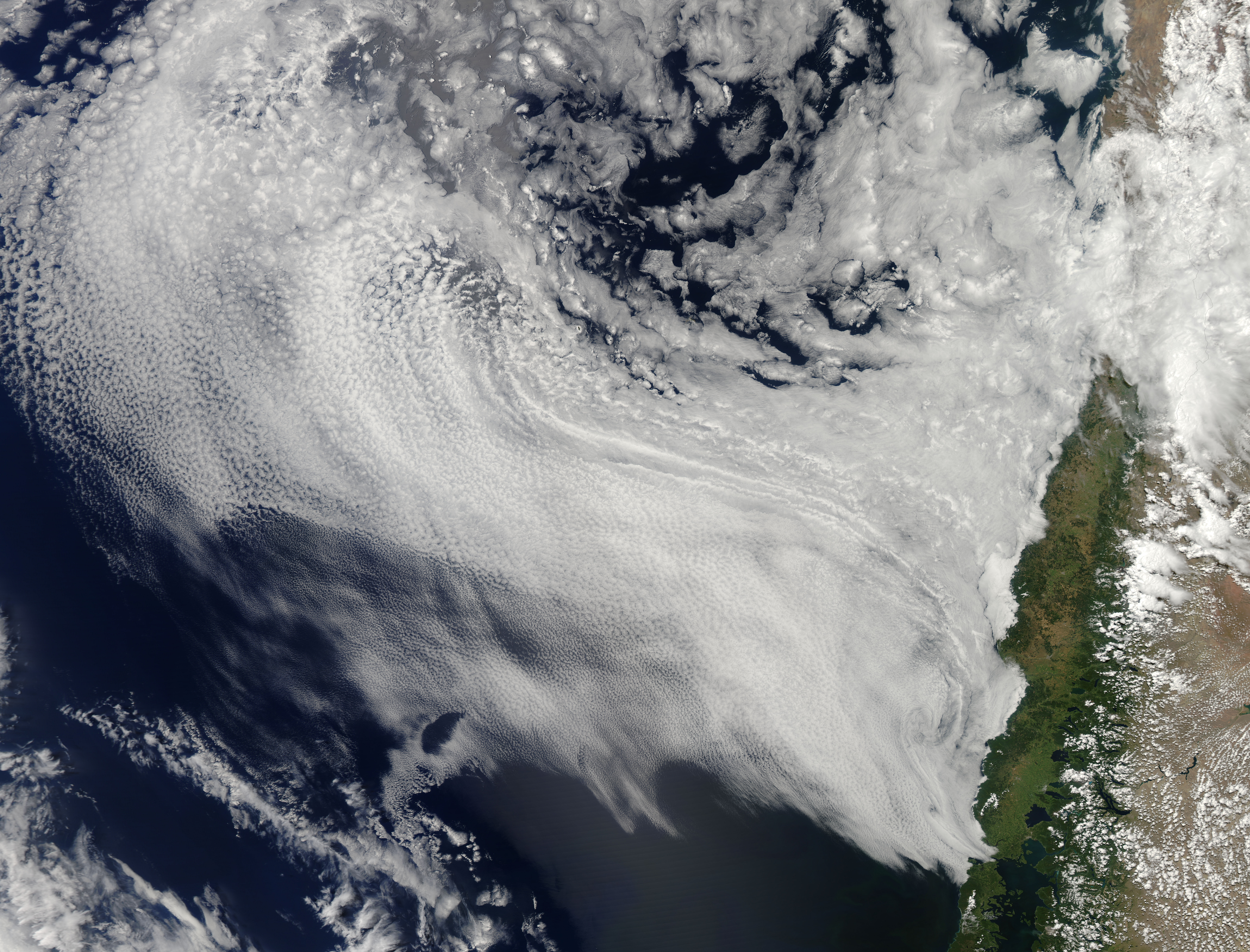 Cloud patterns off the coast of Chile - related image preview