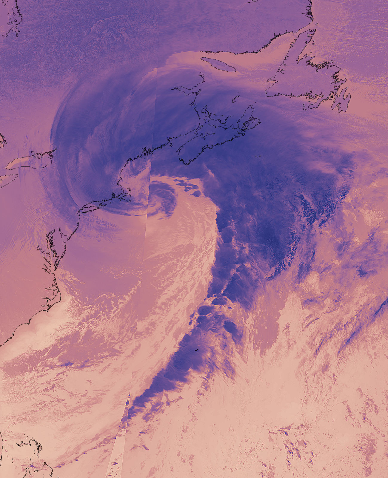 Winter storm over the Northeast (night time thermal image) - related image preview