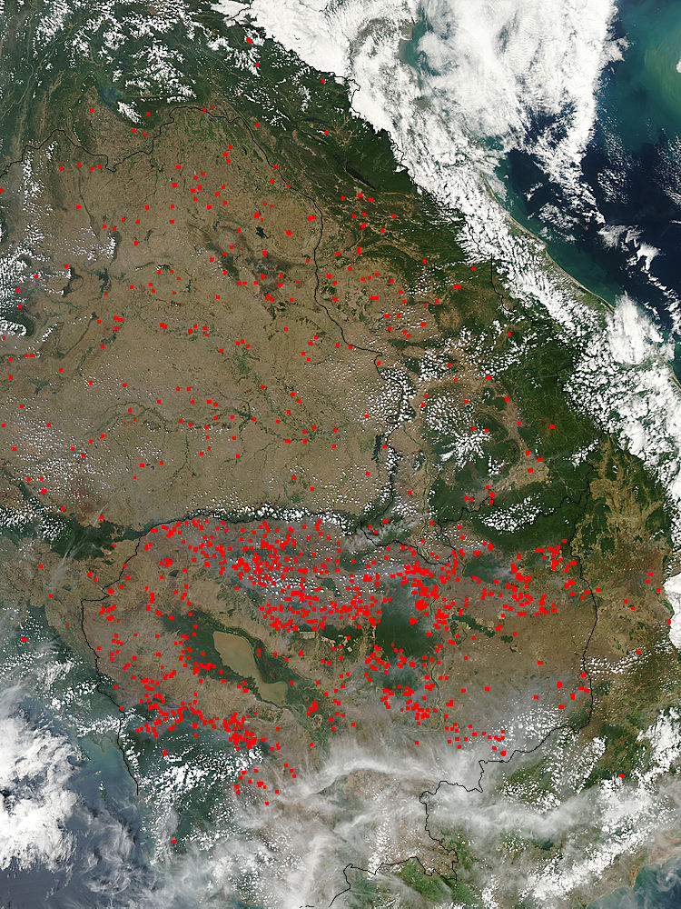 Fires in Indochina (afternoon overpass) - image thumbnail