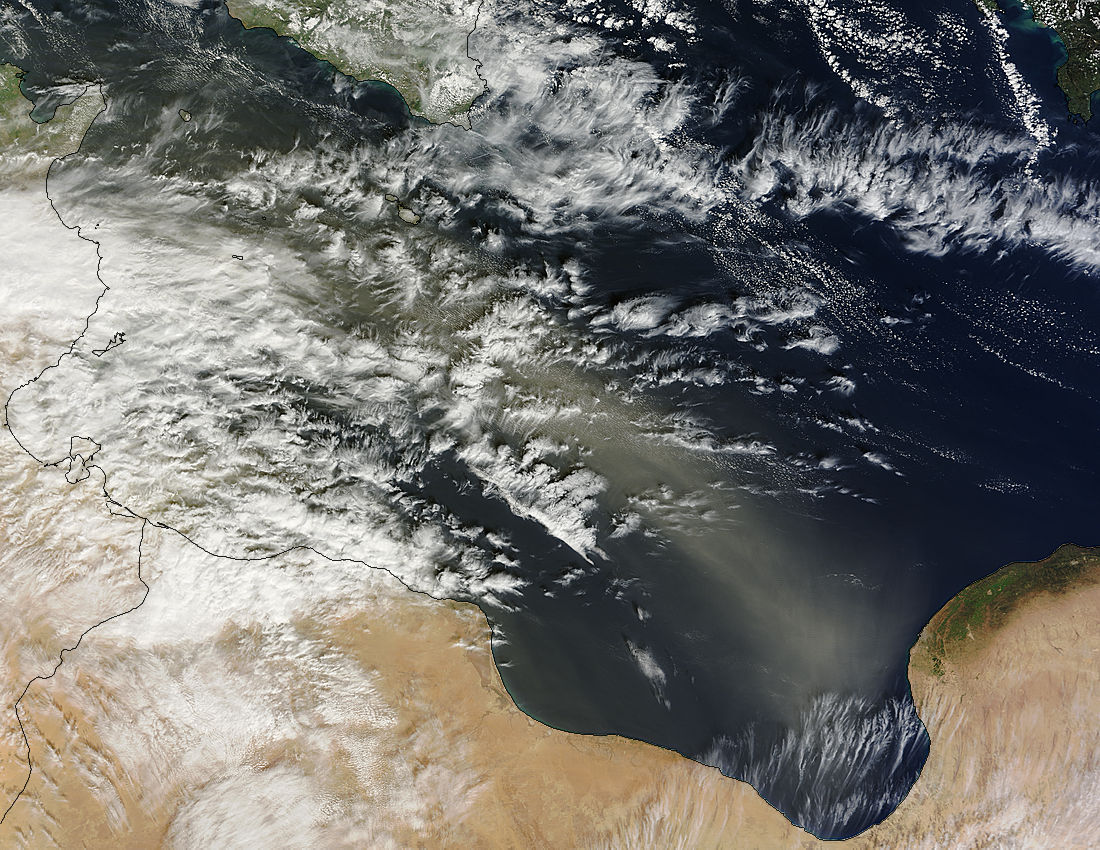 Dust storm over the Mediterranean Sea - related image preview