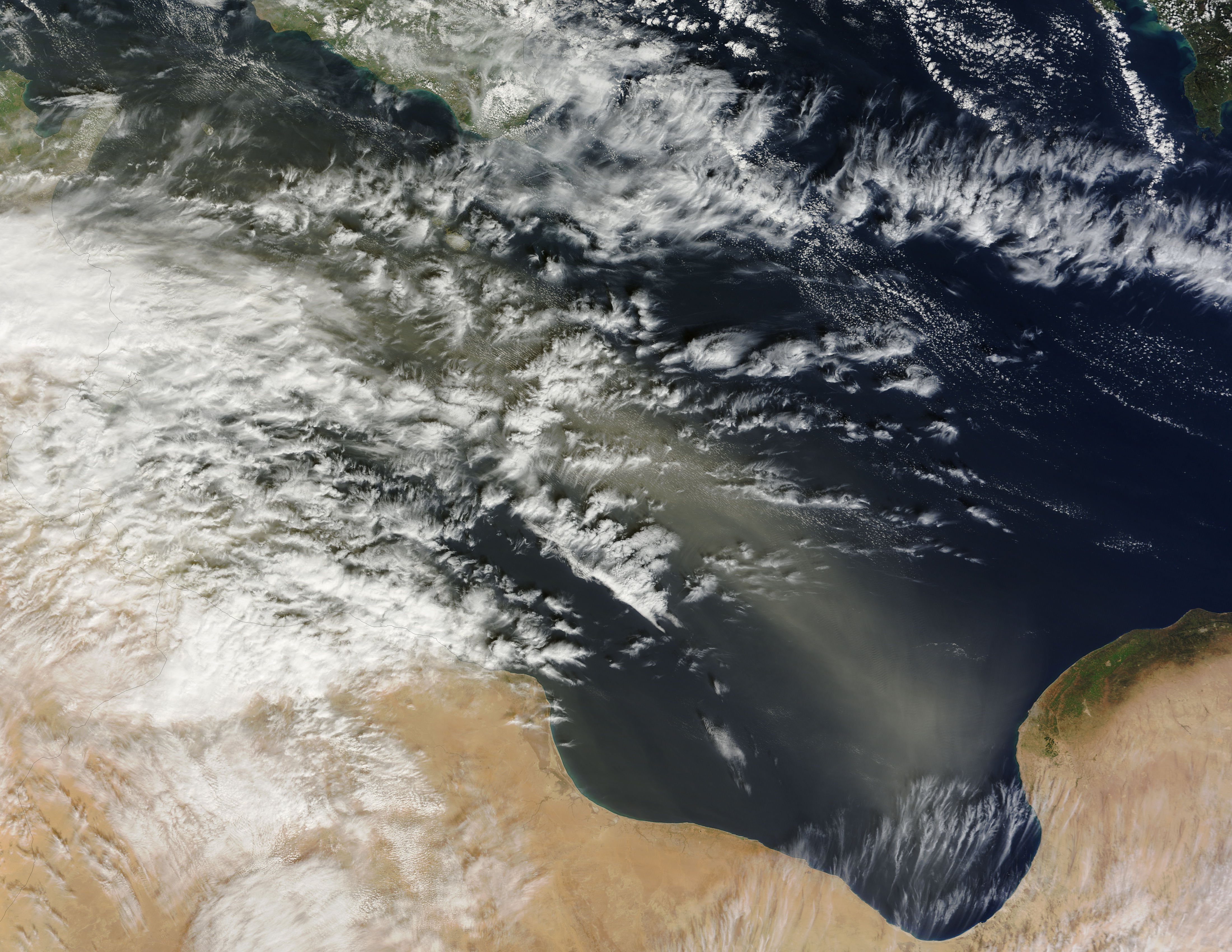 Dust storm over the Mediterranean Sea - related image preview