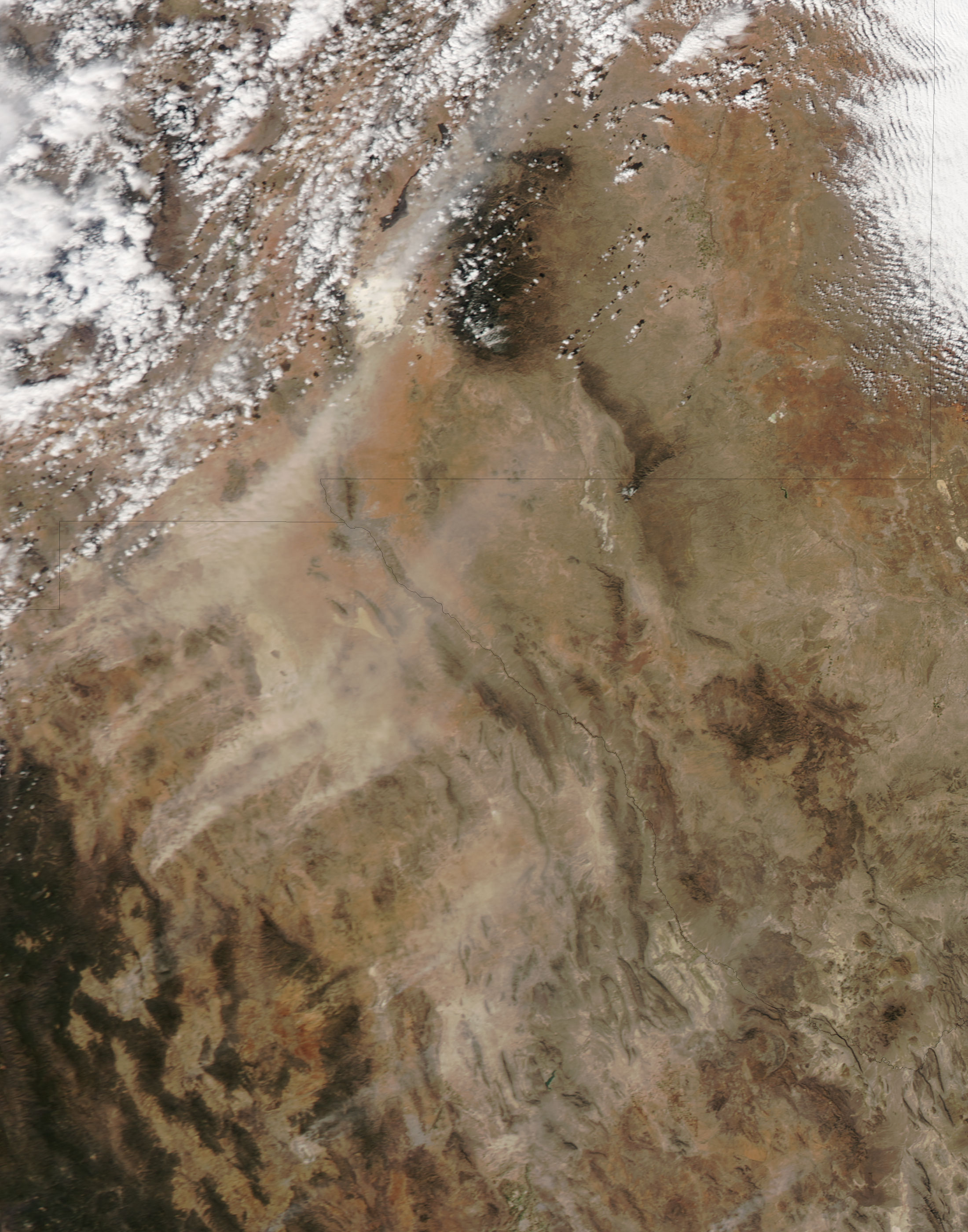 Dust storms in Mexico and New Mexico