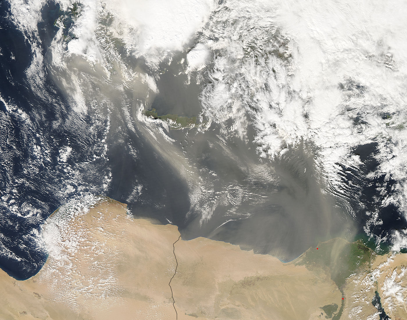 Saharan dust over the Mediterranean Sea - image thumbnail