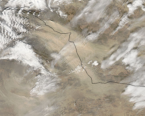 Dust storm in central Asia - related image preview