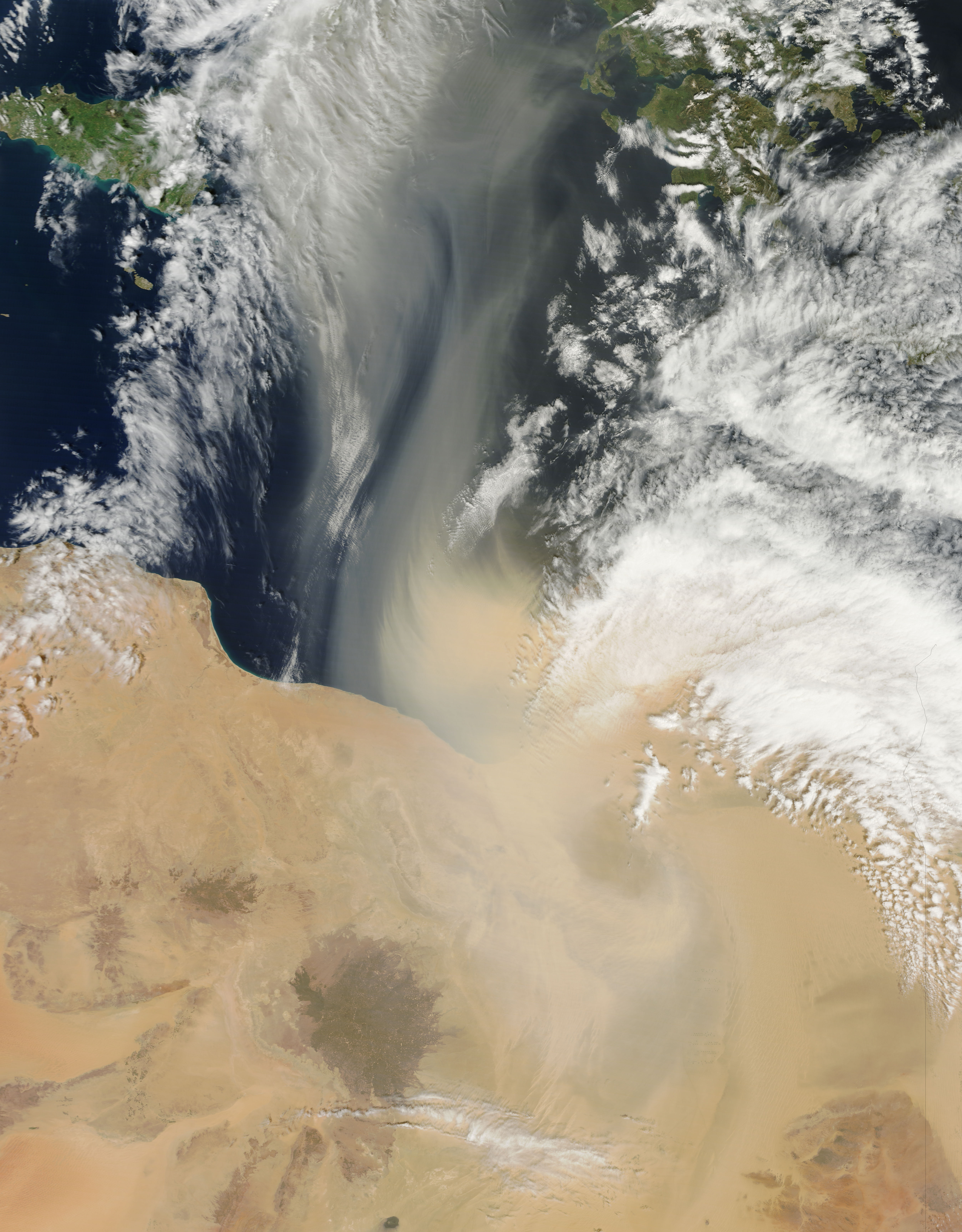 Dust storm over the Mediterranean Sea - related image preview