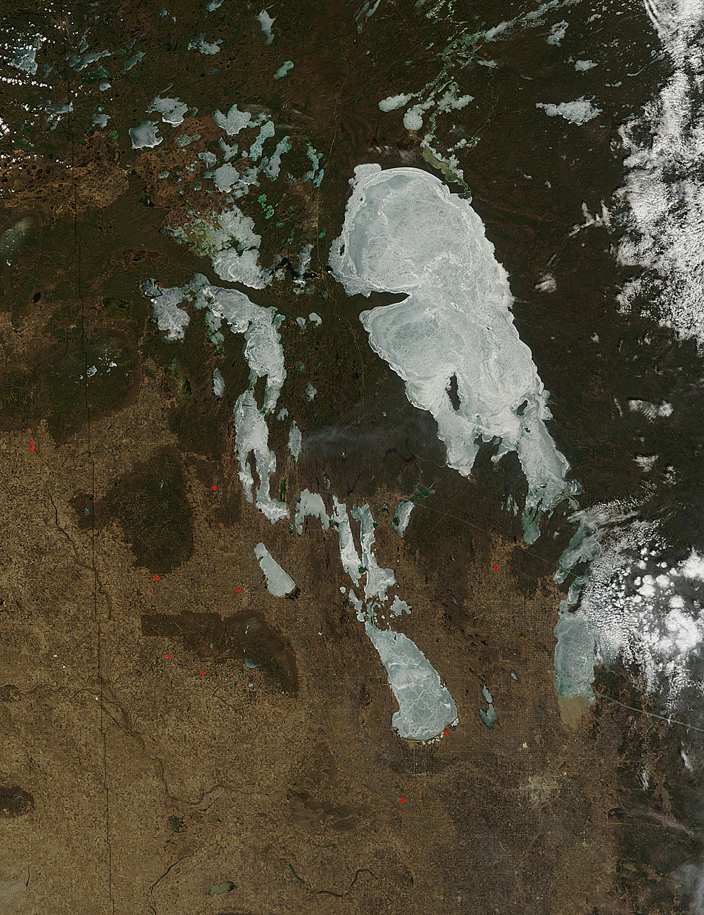 Frozen lakes in southern Manitoba - related image preview
