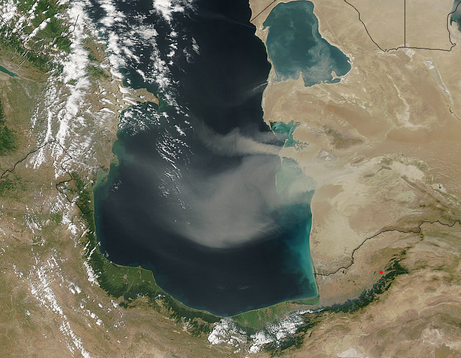 Dust storm over the southern Caspian Sea - related image preview