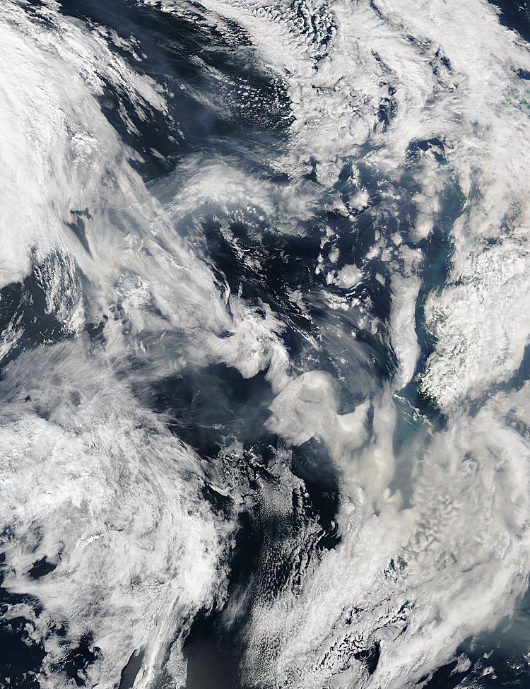 Smoke from Canadian fires over the Atlantic Ocean