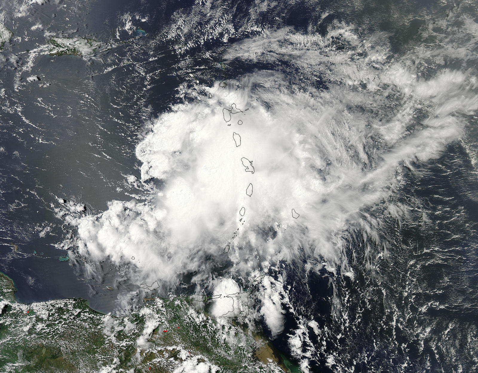 Tropical Storm Chantal (03L) over the Lesser Antilles - related image preview