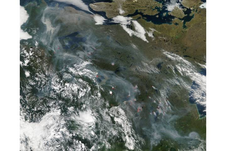 Fires and smoke in western Canada - selected child image