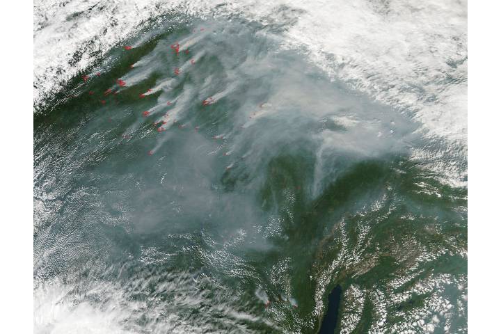 Smoke and fires in eastern Russia - selected child image