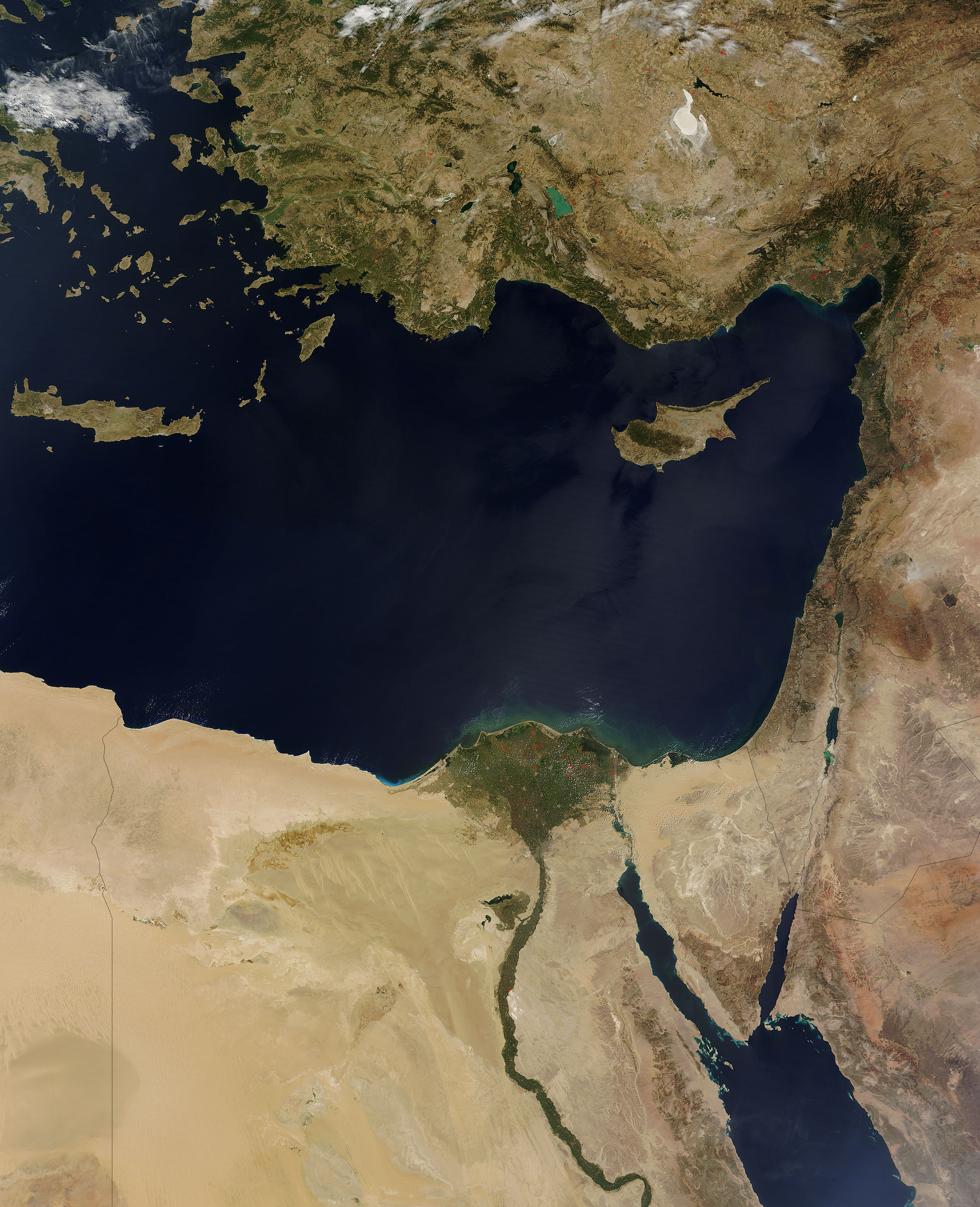 Средиземное море вид с космоса