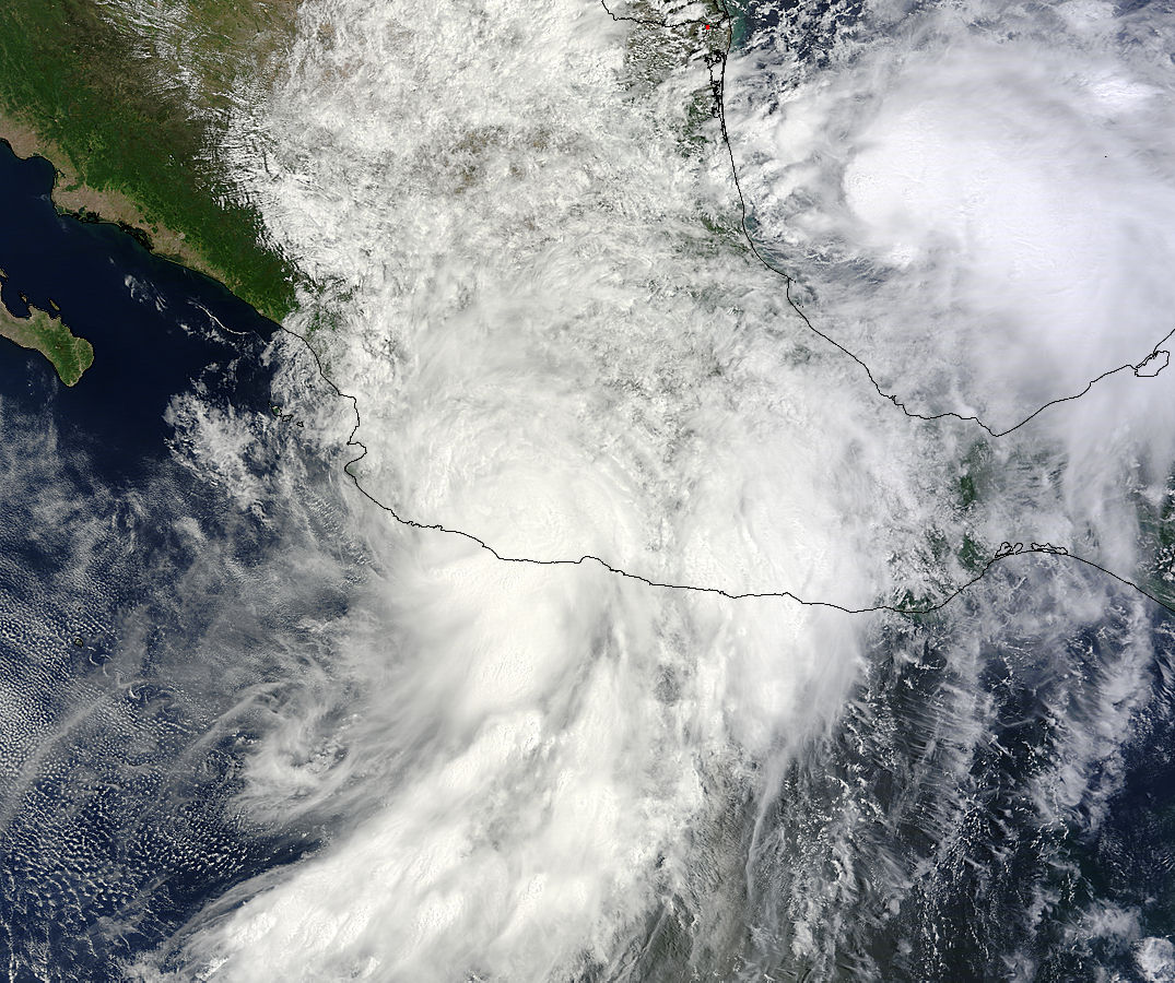 Hurricane Ingrid (10L) and Tropical Storm Manuel (13E) over Mexico - related image preview