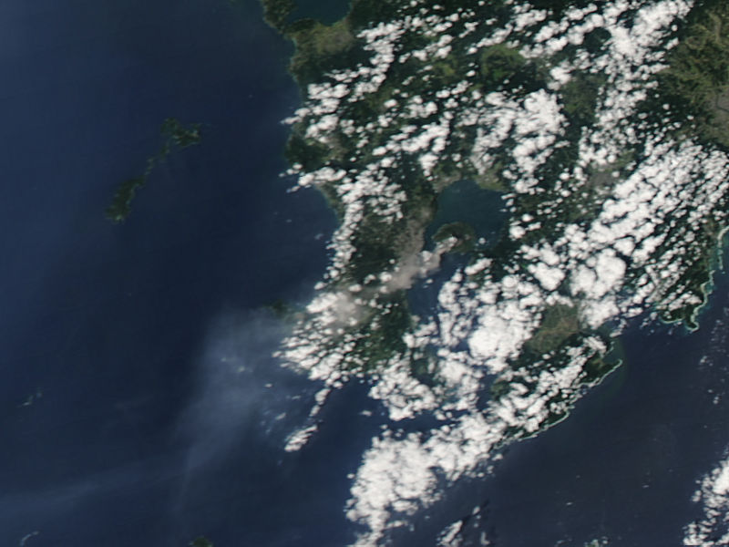 Plume from Sakura-jima, southern Japan (afternoon overpass) - related image preview