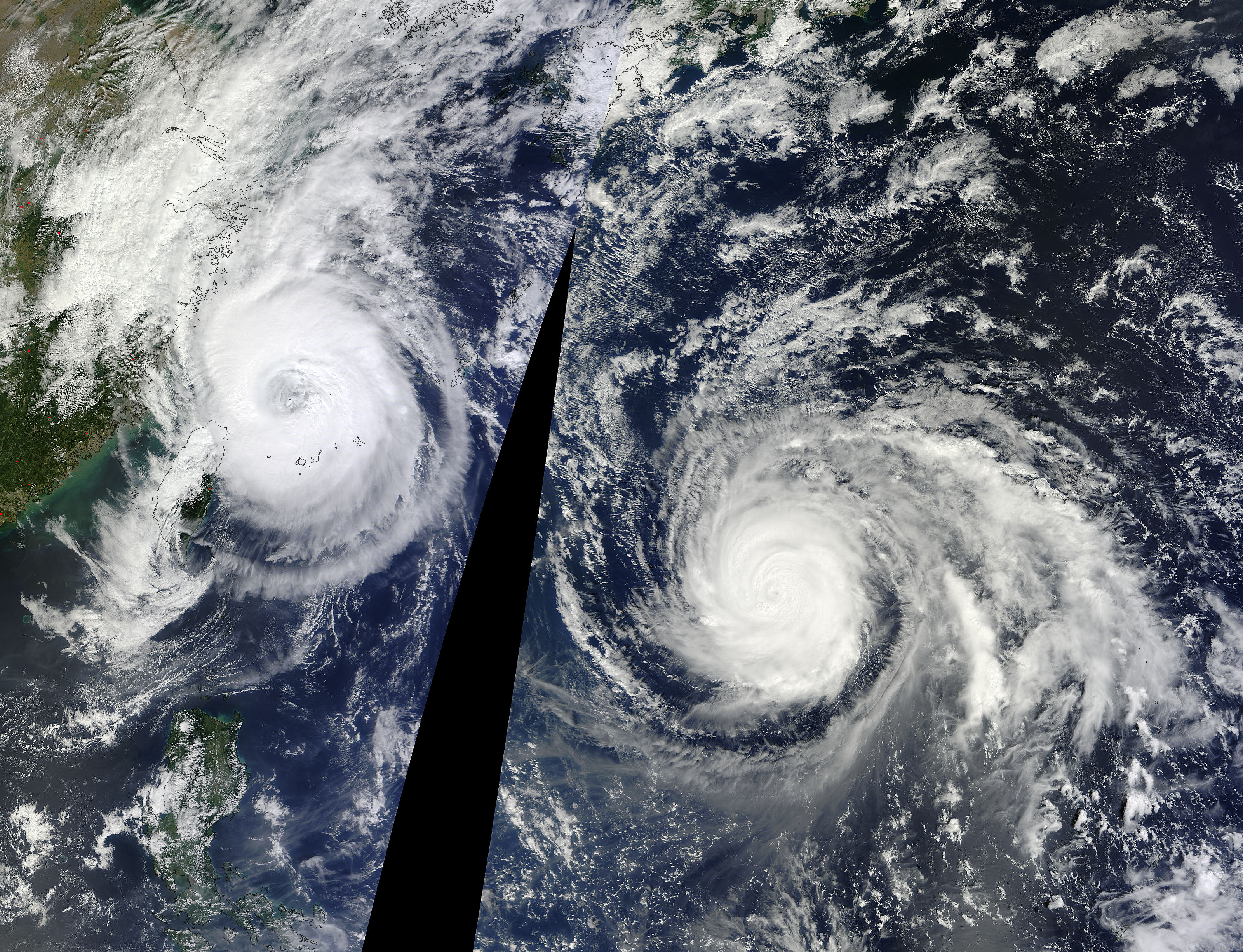 Typhoon Fitow (22W) and Tropical Storm Danas (23W) in the Pacific Ocean - related image preview