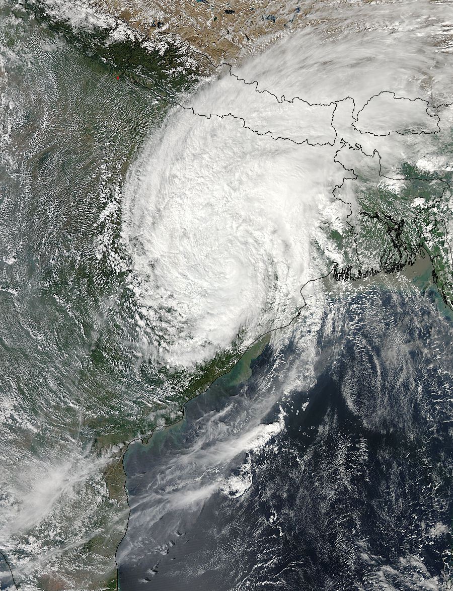 Tropical Cyclone Phailin (02B) over India - related image preview