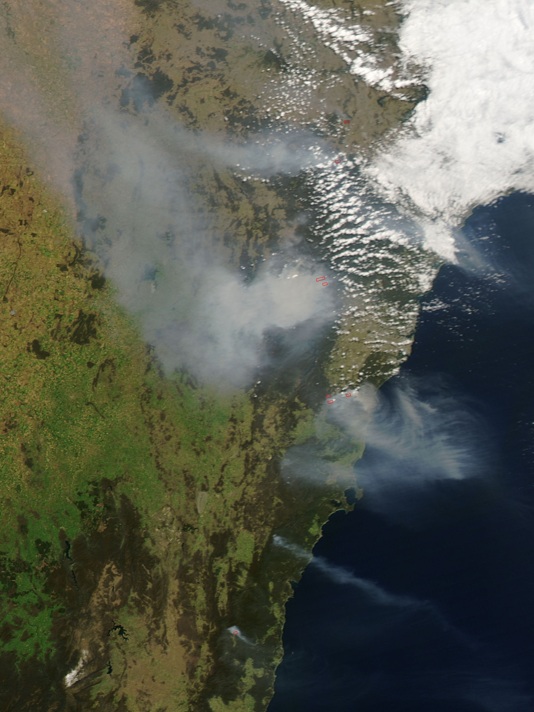 Fires near Sydney, Australia (afternoon overpass) - related image preview