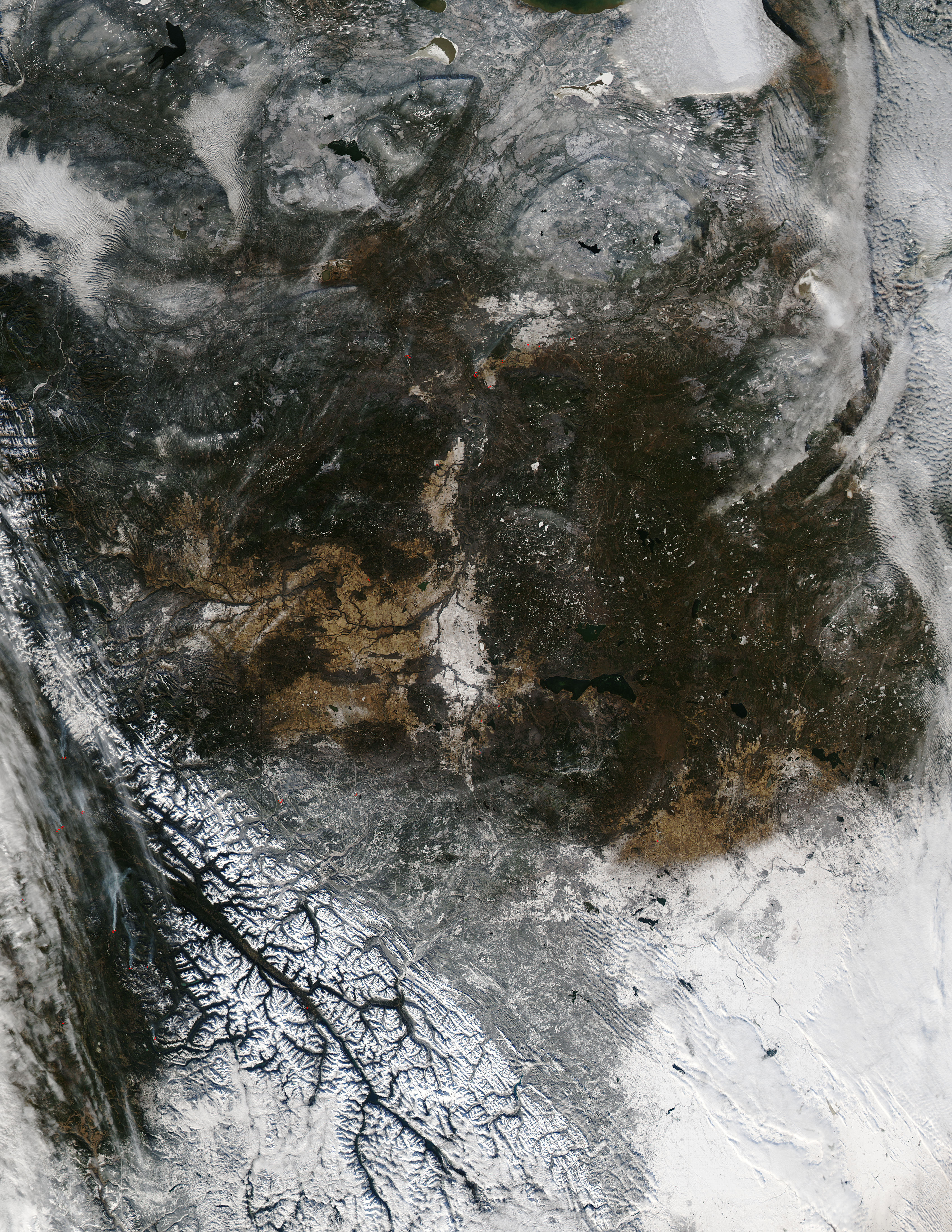 Fires and snow in western Canada - related image preview