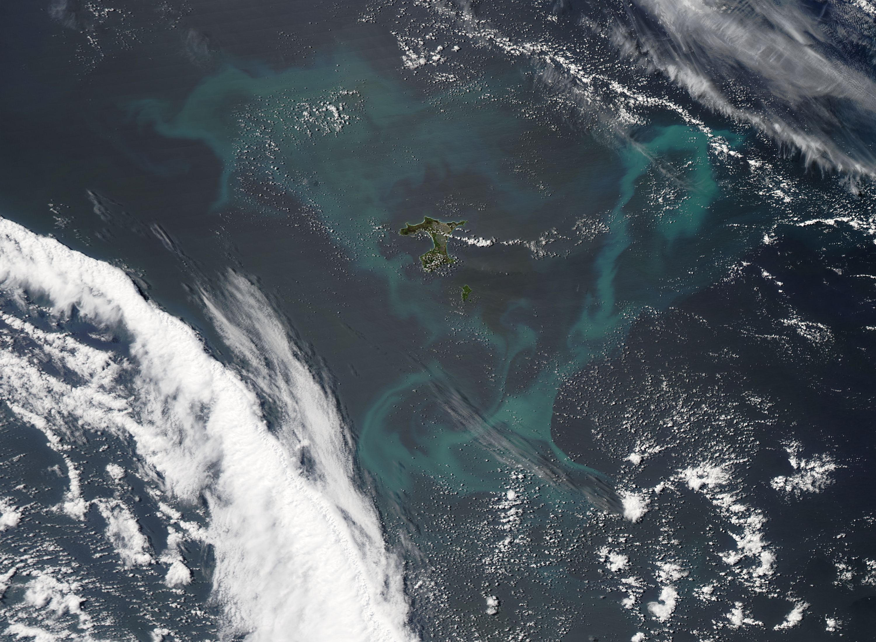 Phytoplankton bloom surrounding Chatham Islands, off New Zealand - related image preview
