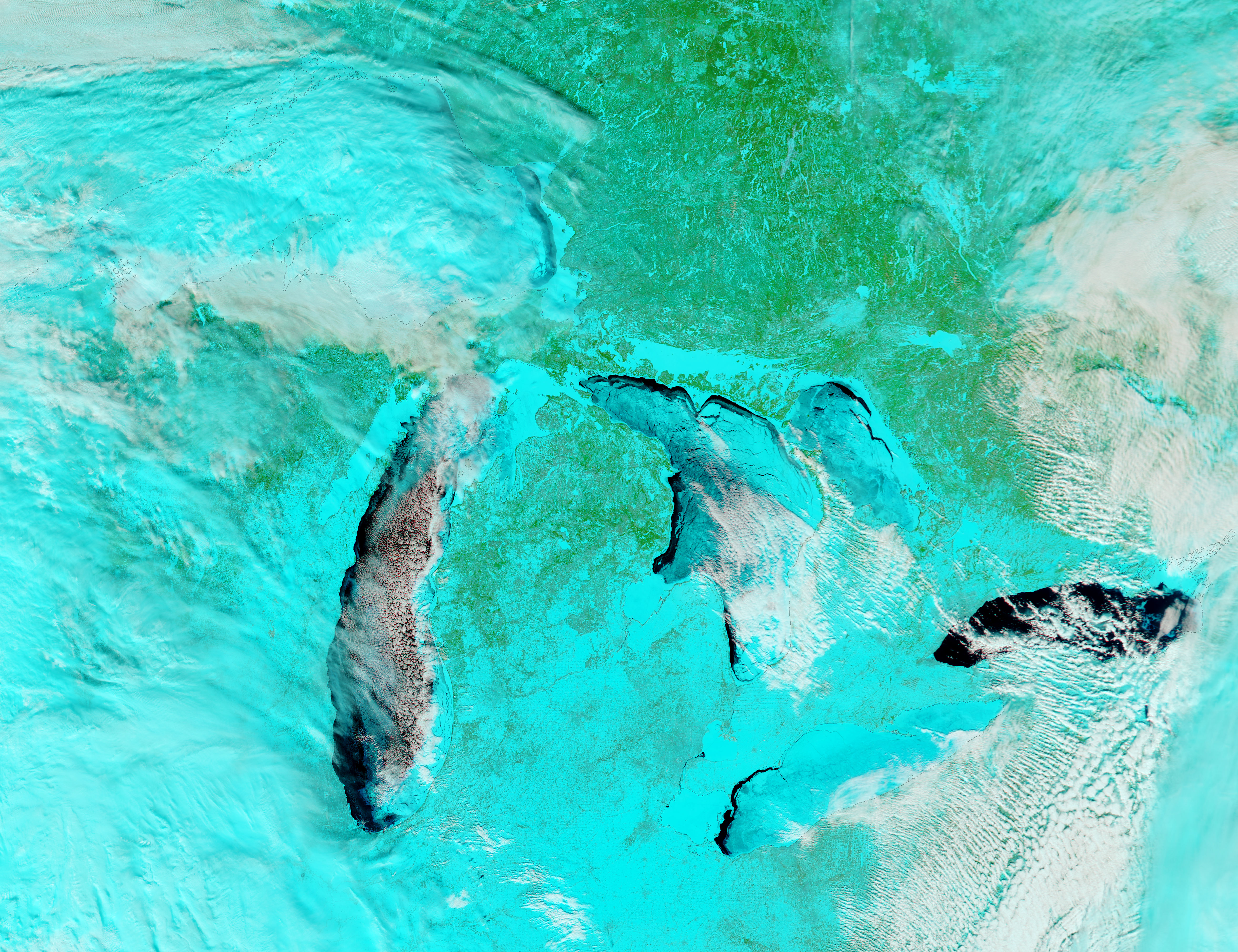 Ice on the Great Lakes (false color) - related image preview