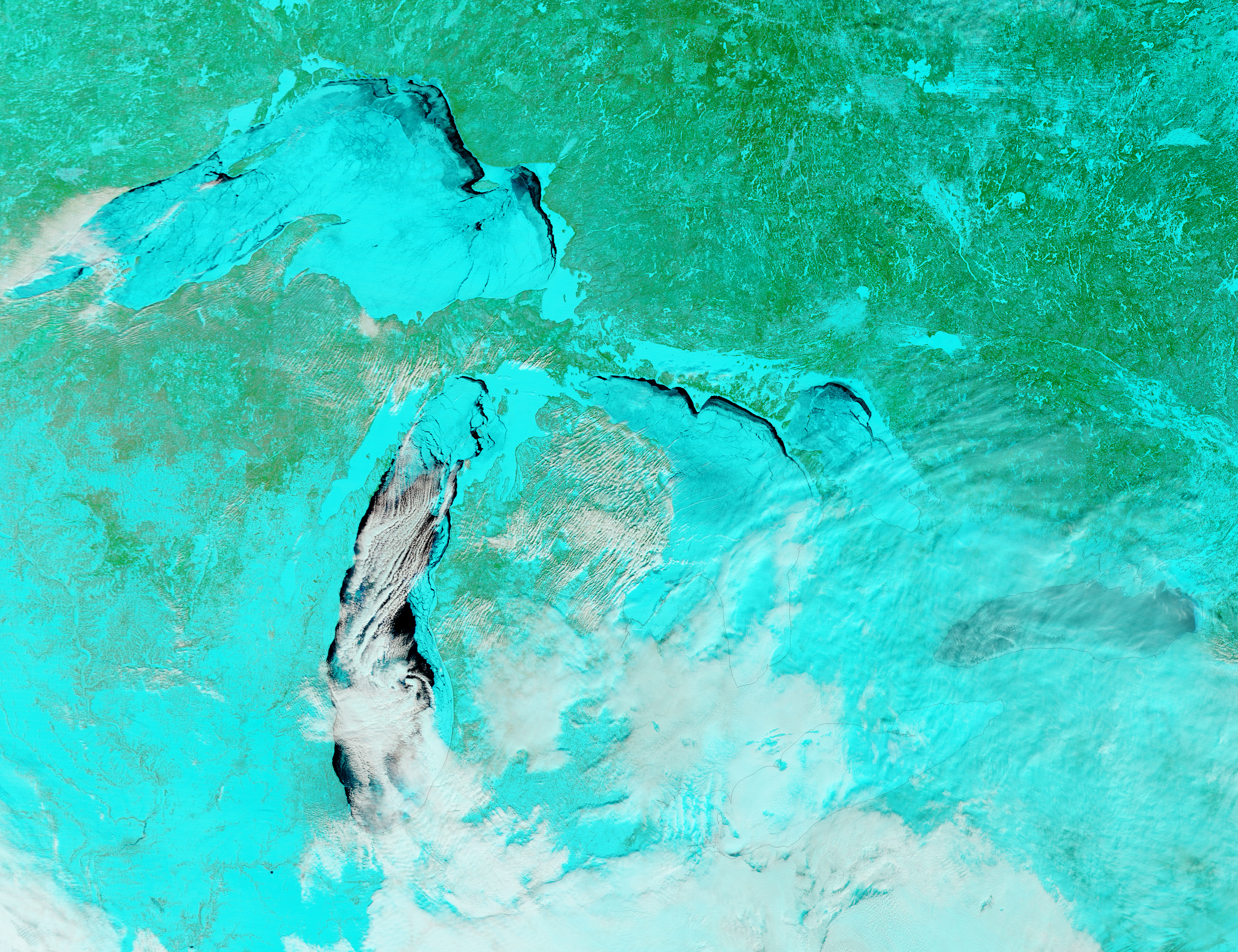 Ice on the Great Lakes (false color) - related image preview