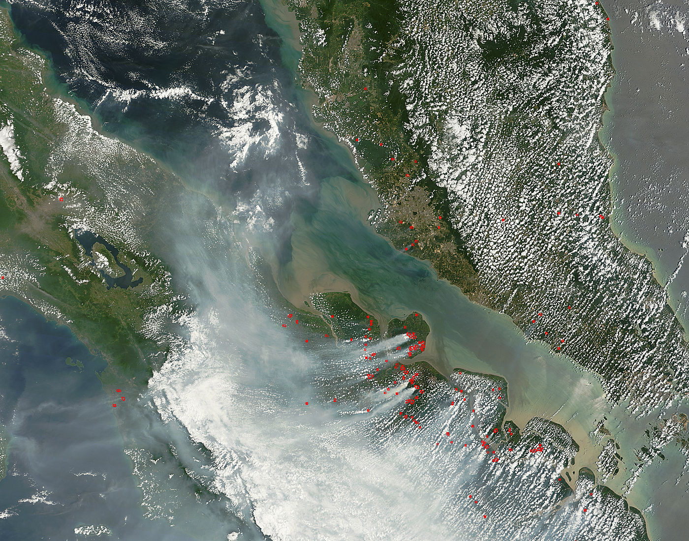 Fires and smoke on Sumatra (morning overpass) - related image preview