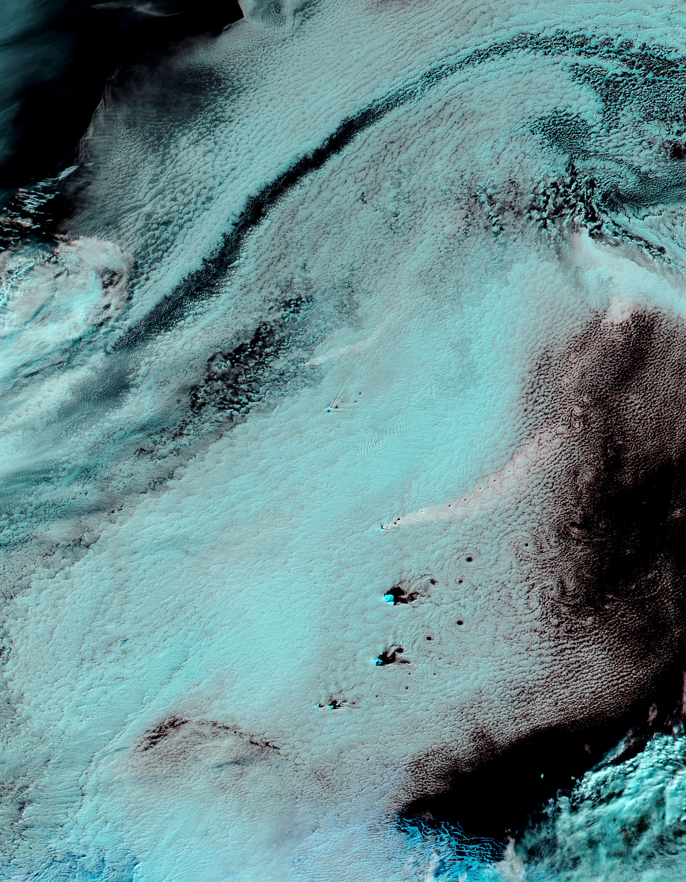 Tracks from Zavodovski and Mount Michael volcanoes, South Sandwich Islands (false color) - related image preview