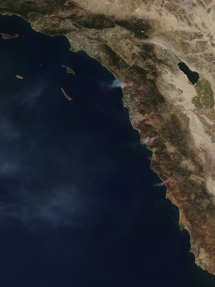 Wild fires in California and Mexico