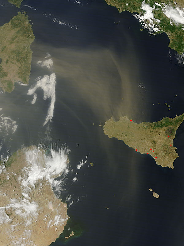 Dust storm over the Mediterranean Sea - related image preview