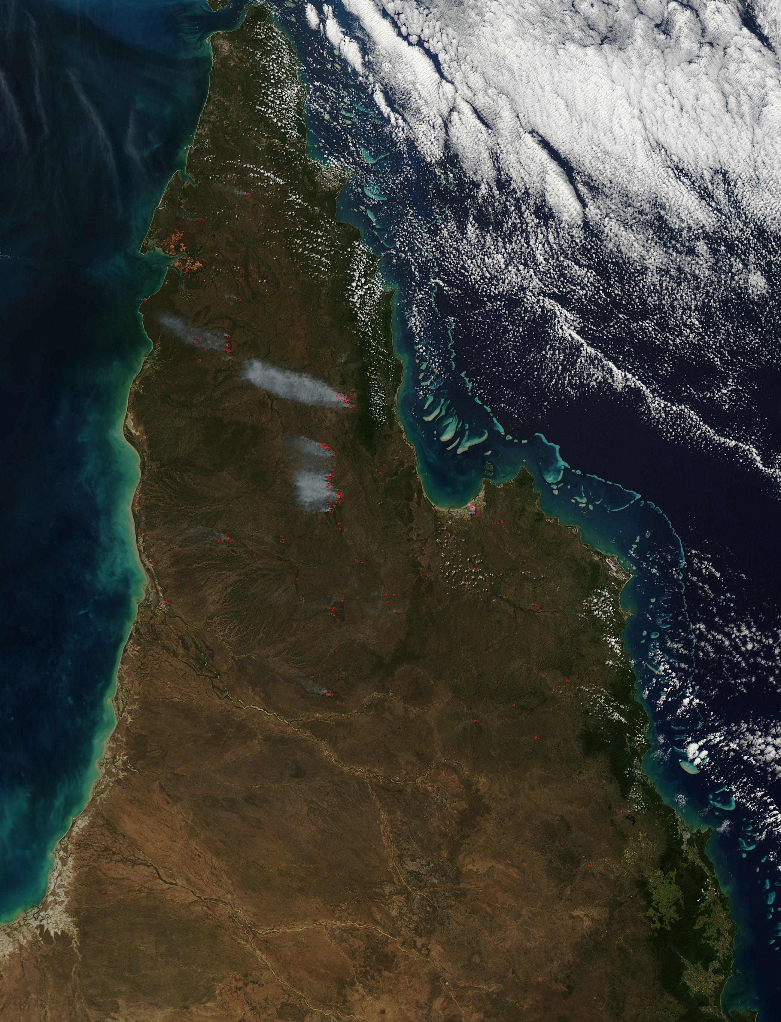 Fires across Cape York Peninsula, Australia