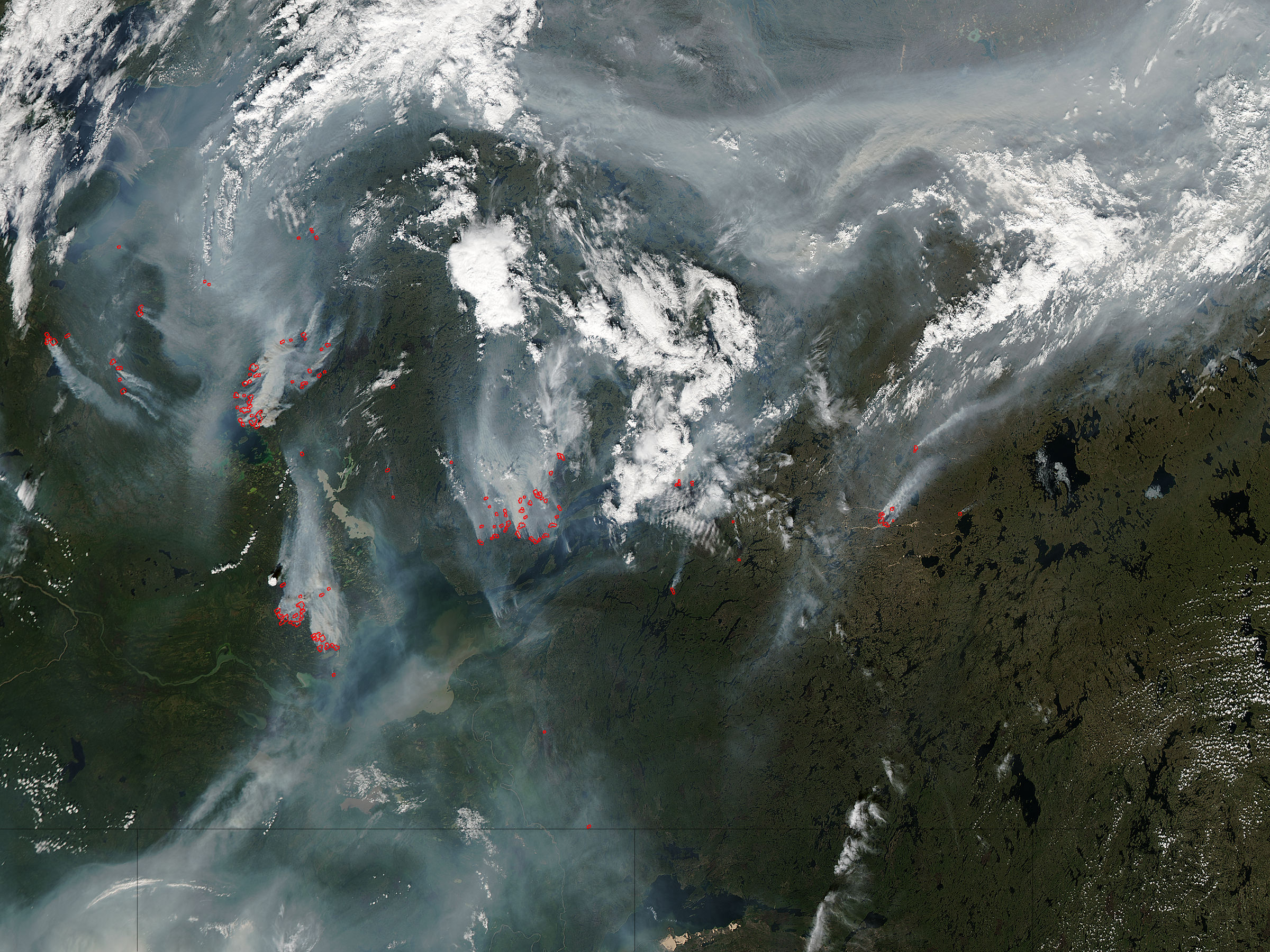 Fires and smoke in northern Canada - related image preview