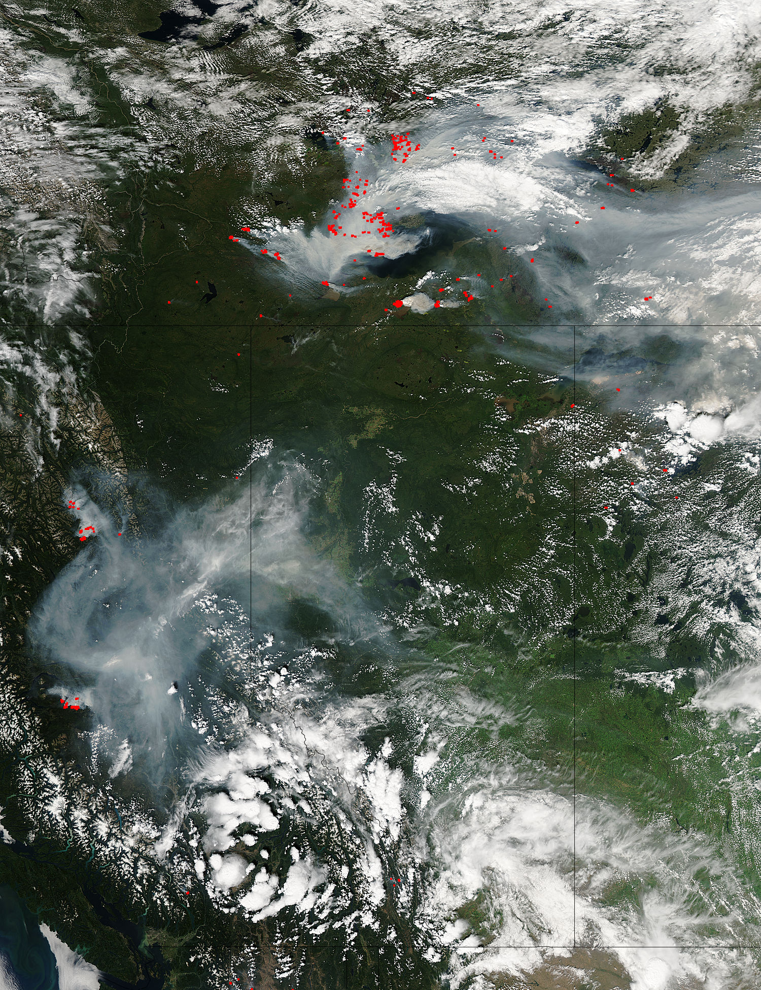 Fires and smoke across western Canada - related image preview