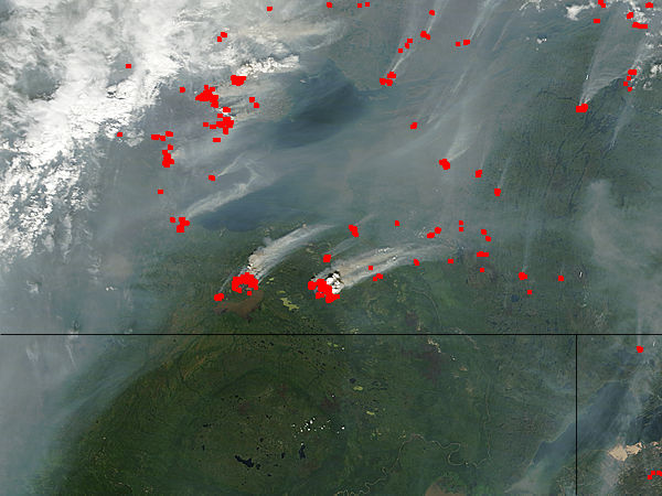 Fires in northern Canada (morning overpass) - related image preview