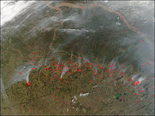 Fires Across West Siberian Plain