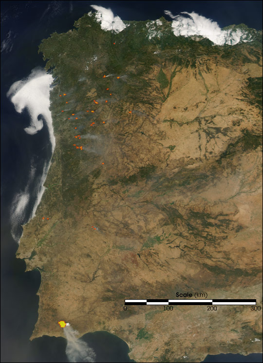 Fires in Spain and Portugal