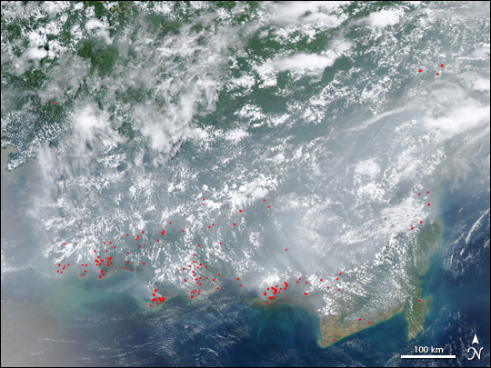 Fires on Borneo and Sumatra