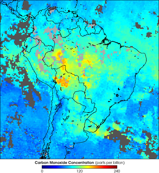 Carbon Monoxide over South America - related image preview