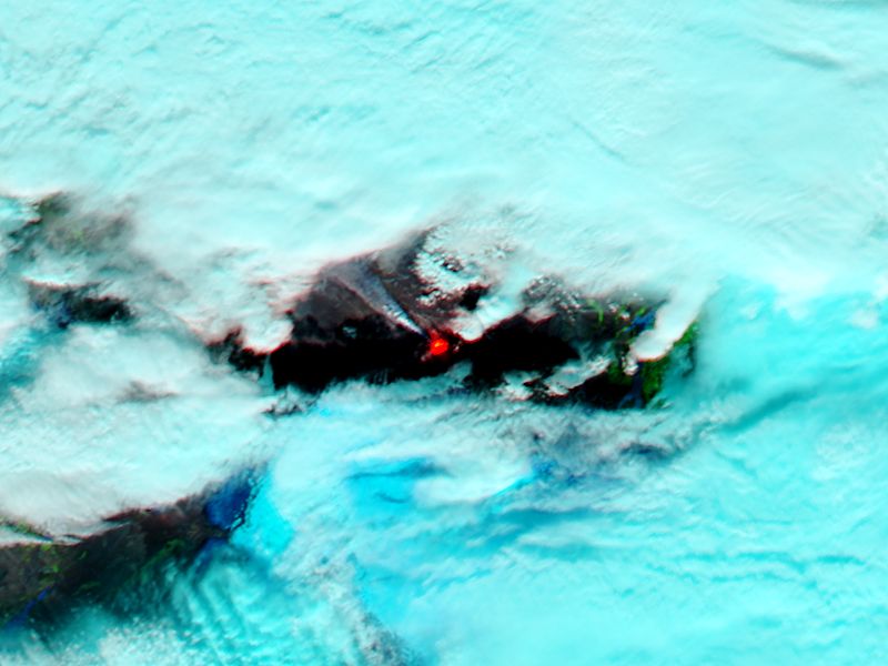Eruption at Bardarbunga, Iceland (Aqua overpass, false color) - related image preview