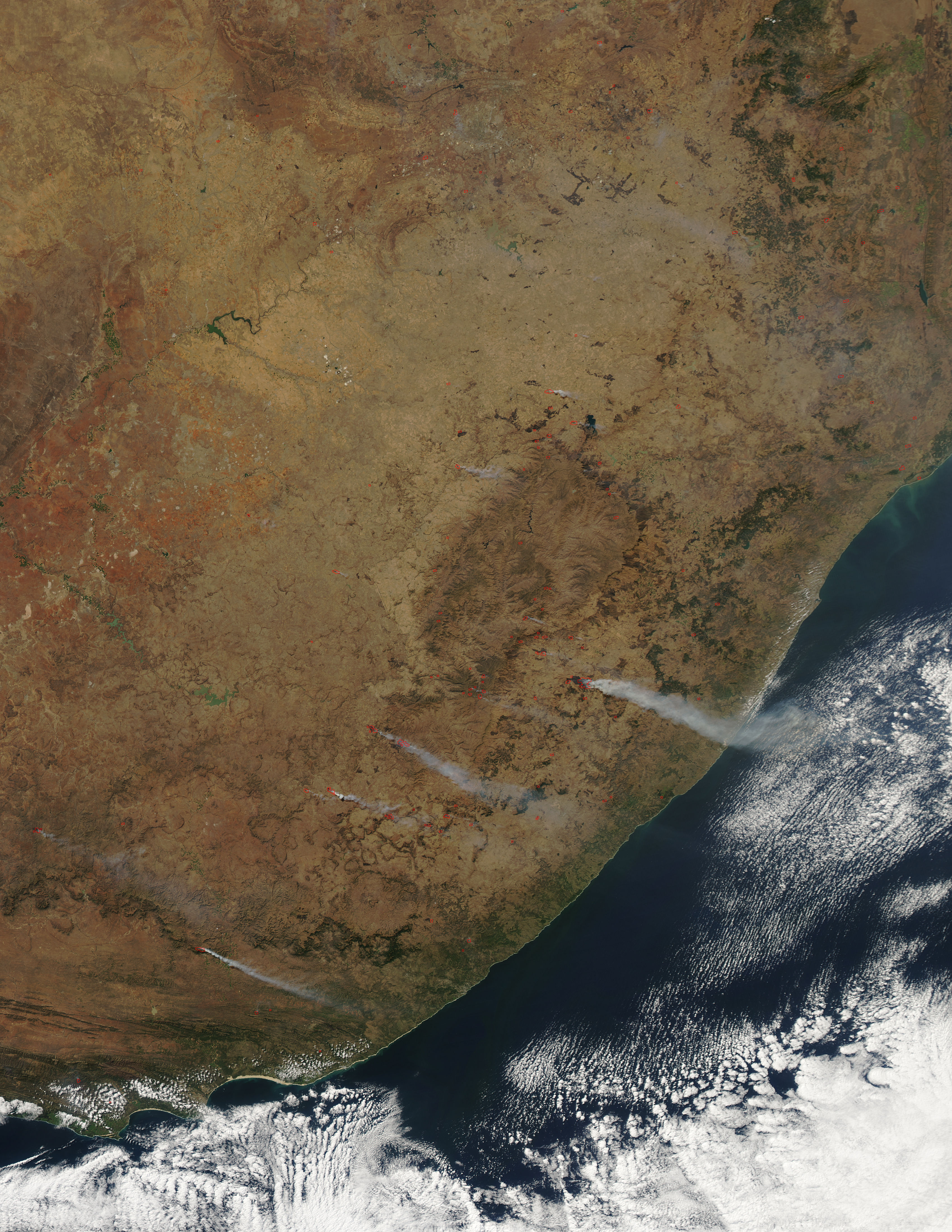 Fires in southeastern Africa