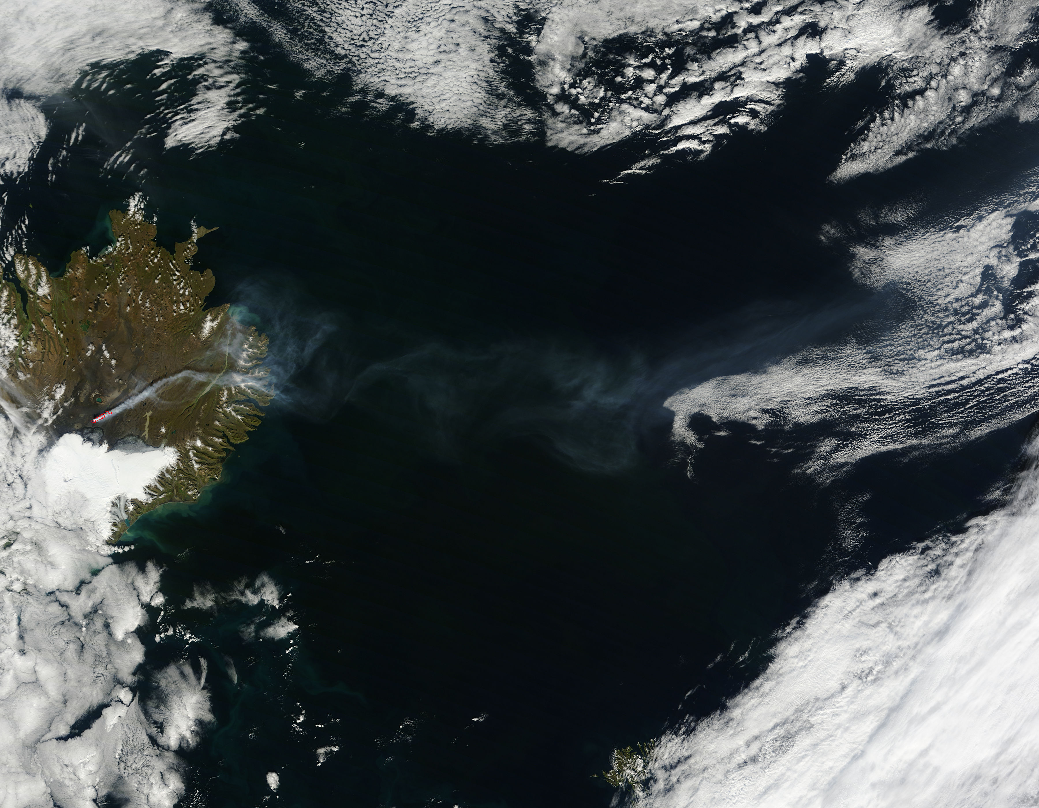 Eruption at Bardarbunga, Iceland (true color)