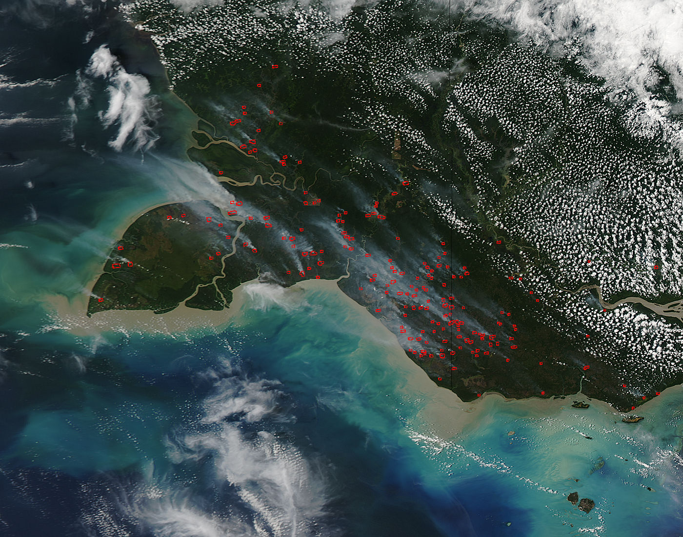 Fires and smoke in southern New Guinea - related image preview