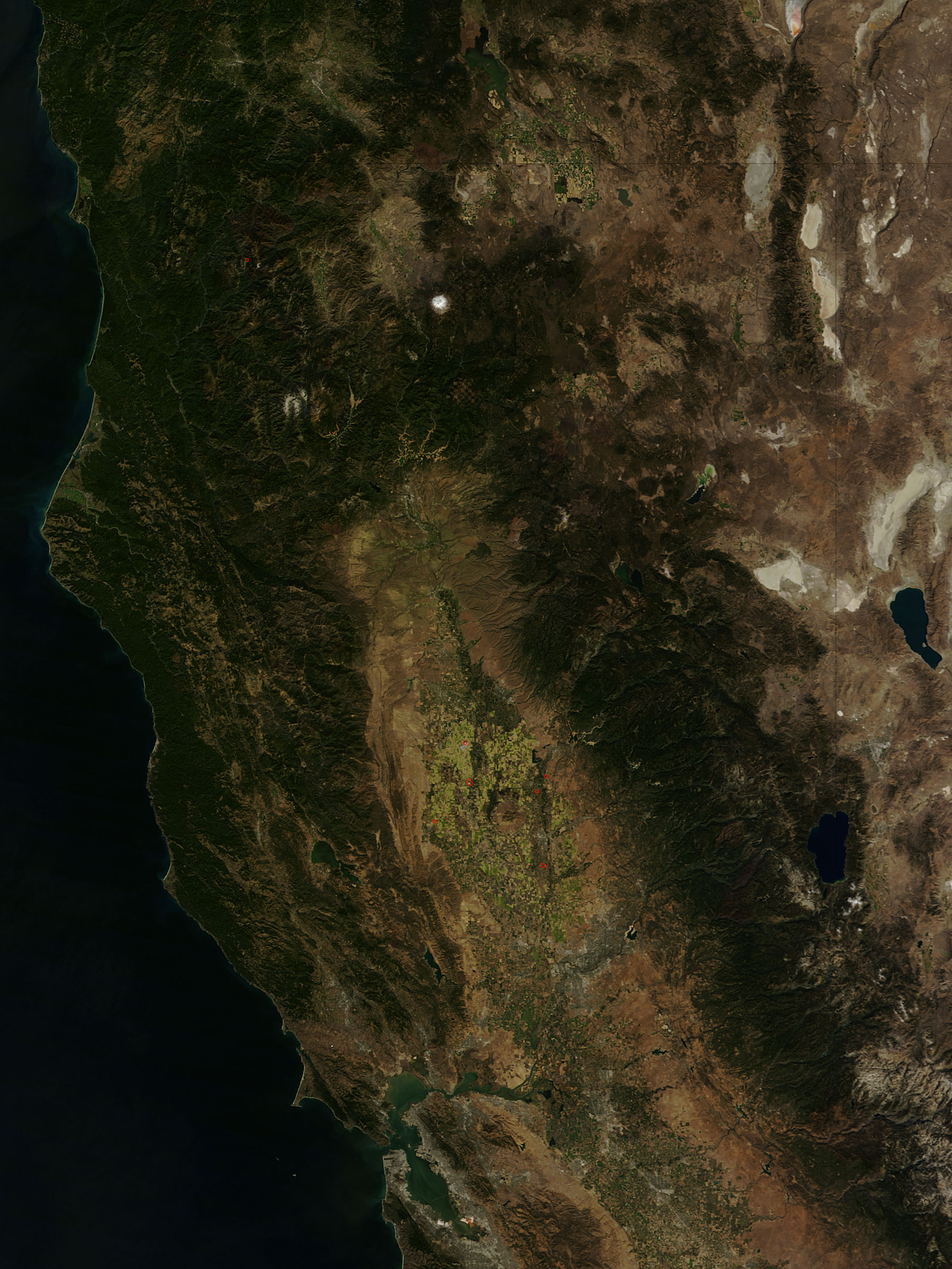 Burn scars in California (true color) - related image preview