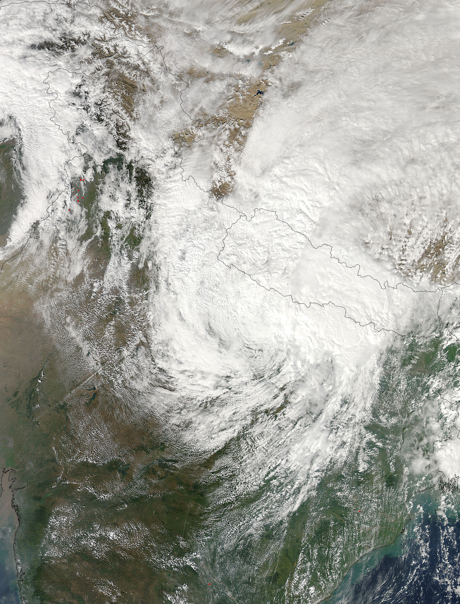 Remnants of Typhoon Hudhud (03B) over India, Nepal, and China - related image preview