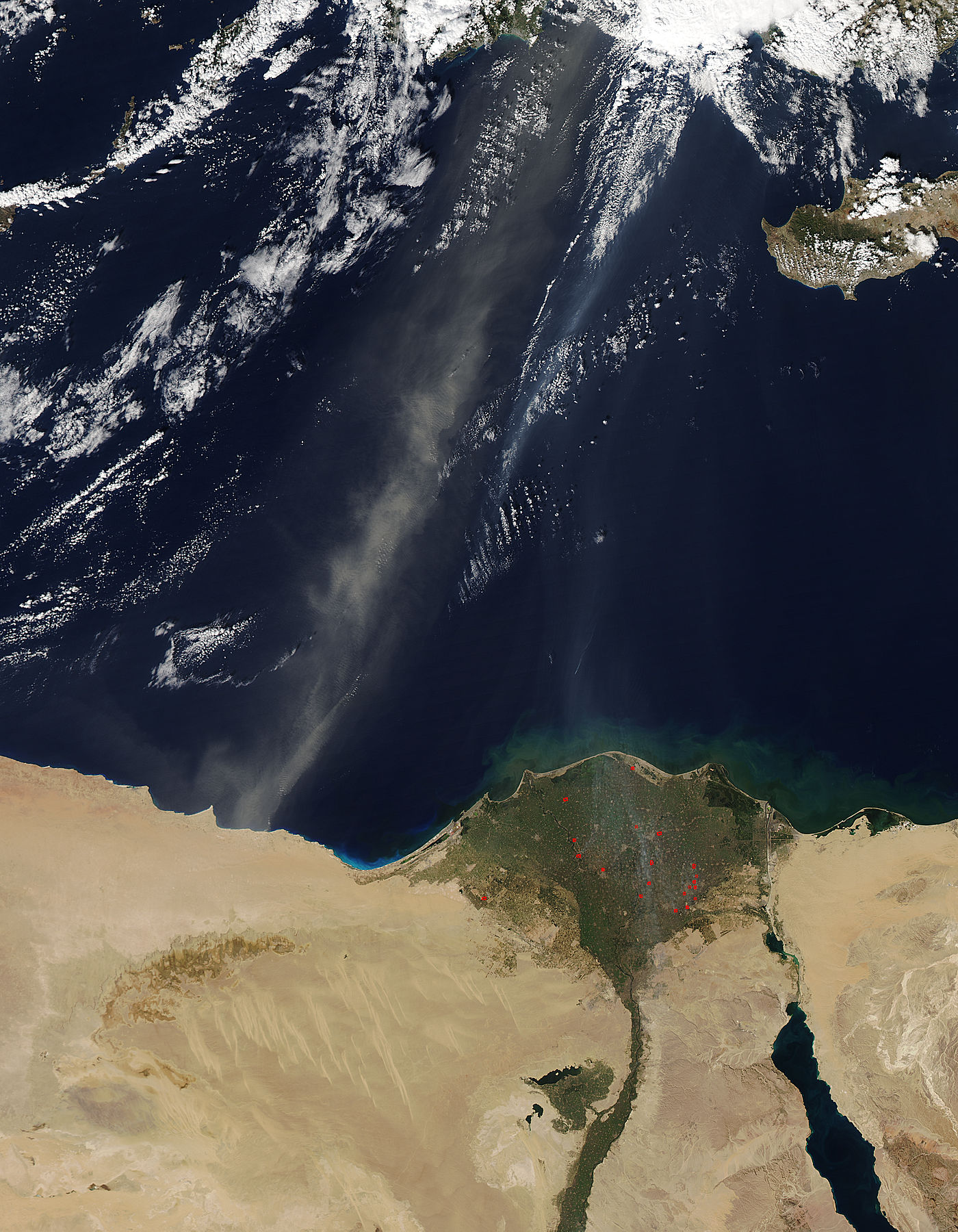 Dust storm over the eastern Mediterranean Sea - related image preview