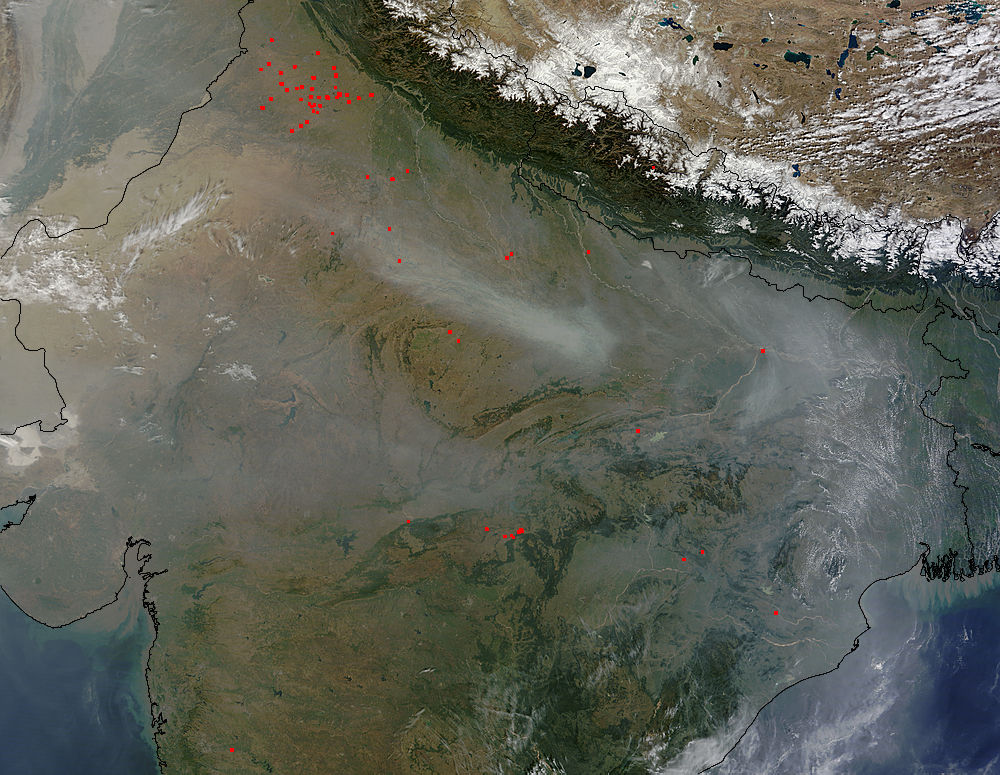 Smoke and fires in northern India - related image preview