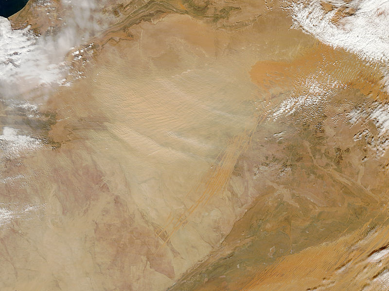 Dust storm in the Sahara Desert (morning overpass) - related image preview