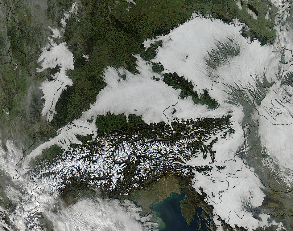 Low clouds and snow in central Europe - related image preview