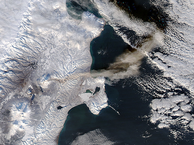 Ash plume from Shiveluch, Kamchatka Peninsula, eastern Russia (afternoon overpass) - related image preview